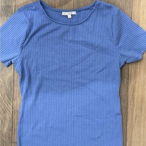 GB girls Ribbed Short-Sleeve Tee in Periwinkle Blue